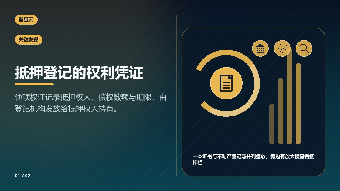 他项权证:抵押登记的权利凭证
