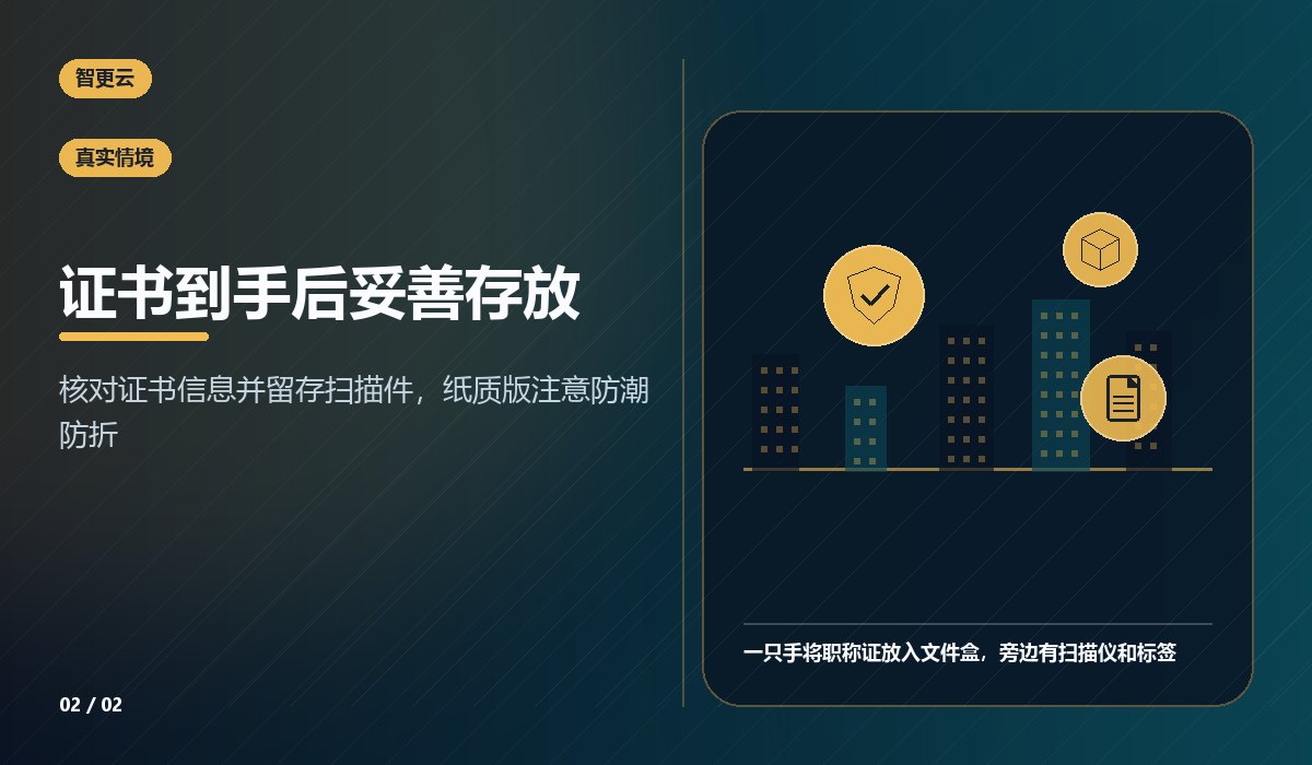 职称证:证书到手后妥善存放